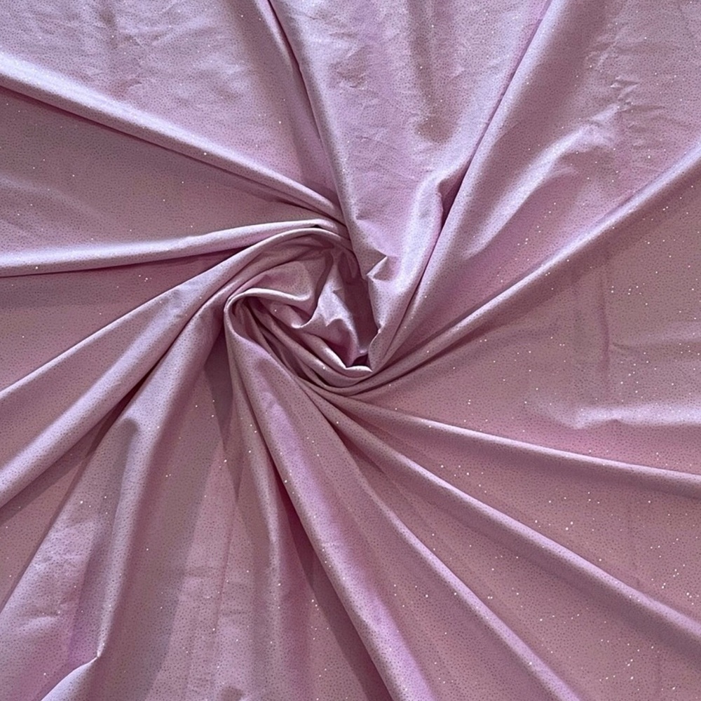 Sparkling Light Pink Satin Embellished Fabric